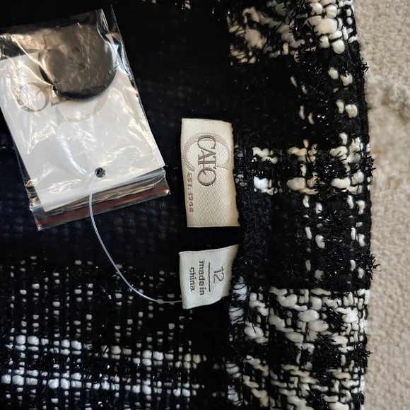 NWT Cato Black and White Checkered Mini Skirt 12 - Picture 7 of 9